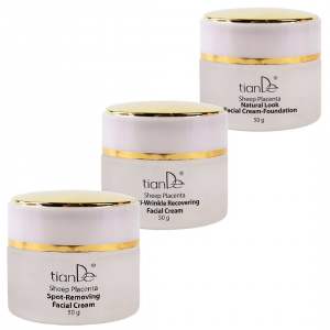 Conjunto de Cremas de Placenta de oveja, tianDe, 3 x 50g, Borre los signos del Envejecimiento