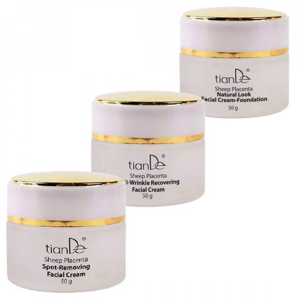 Conjunto de Cremas de Placenta de oveja, tianDe, 3 x 50g, Borre los signos del Envejecimiento