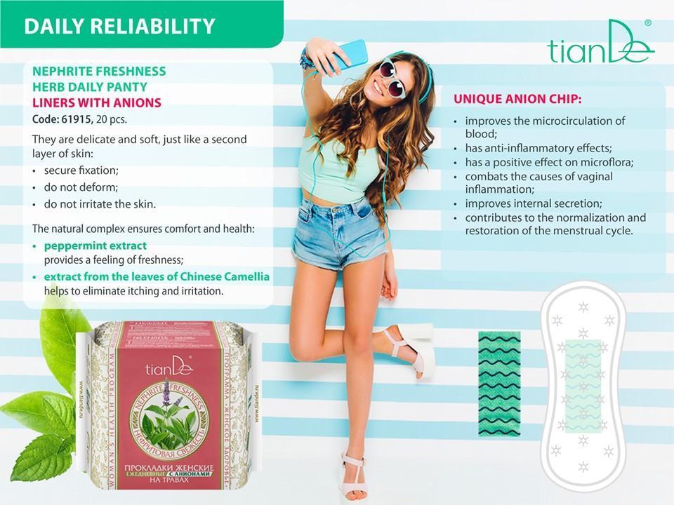 61915 Sanitarias Femininas "Frescura de Jade" con Aniones y Hierbas, 20Un