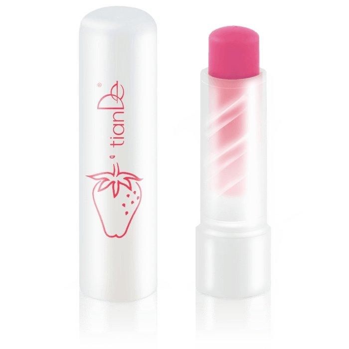 80112-07 Bálsamo Labial Fresa, tianDe, 3.5 g, Defensa Suave y Brillo Delicado