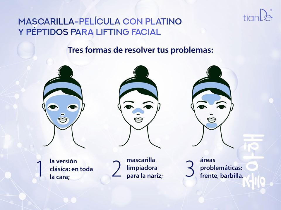 56505 Mascarilla de Platino y Péptidos, tianDe, 60 ml, Peeling, Limpieza y Rejuvenecimiento