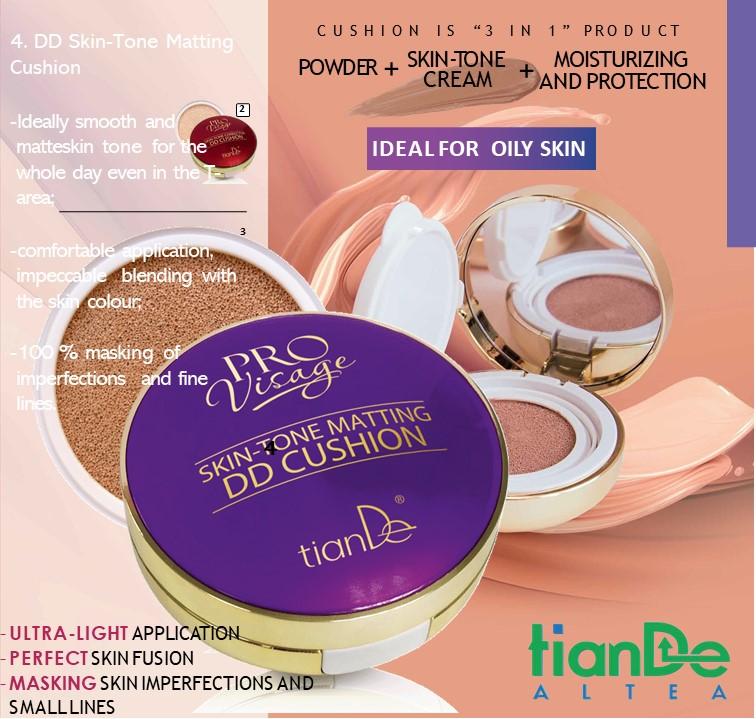 80913 Cojín mate DD Skin-Tone,  tianDe, 15g, Tendencia de belleza: tono de piel perfecto y mate