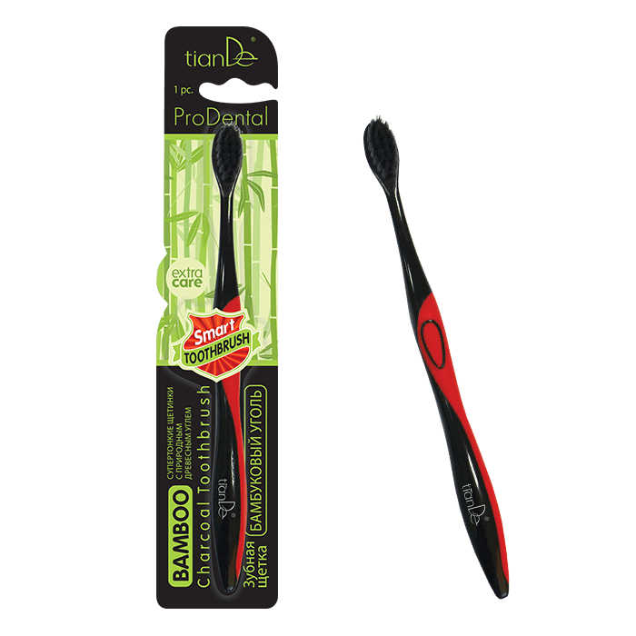 90175 Cepillo de dientes de carbón de bambú, tianDe , 1 pieza, Un accesorio "inteligente" para una sonrisa blanca como la nieve