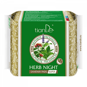Compresas sanitarias nocturnas Nephrite Freshness Herb, súper absorbentes, 61913 TianDe, 3x10 piezas
