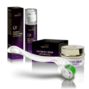 ¡Cuidado antiarrugas experto a un precio increíble! Una gama de productos a base de péptidos relajantes musculares, colágeno, polisacárido de alga euglena y un complejo de extractos vegetales que proporcionan rejuvenecimiento e hidratación, un efecto calmante, reafirmante y corrección de arrugas. ¡El efecto se potencia con un Mezoroller de regalo!